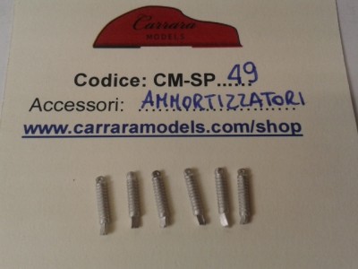 CM-SP49 set 6 pz ammortizzatori in metallo bianco - scala 1:43